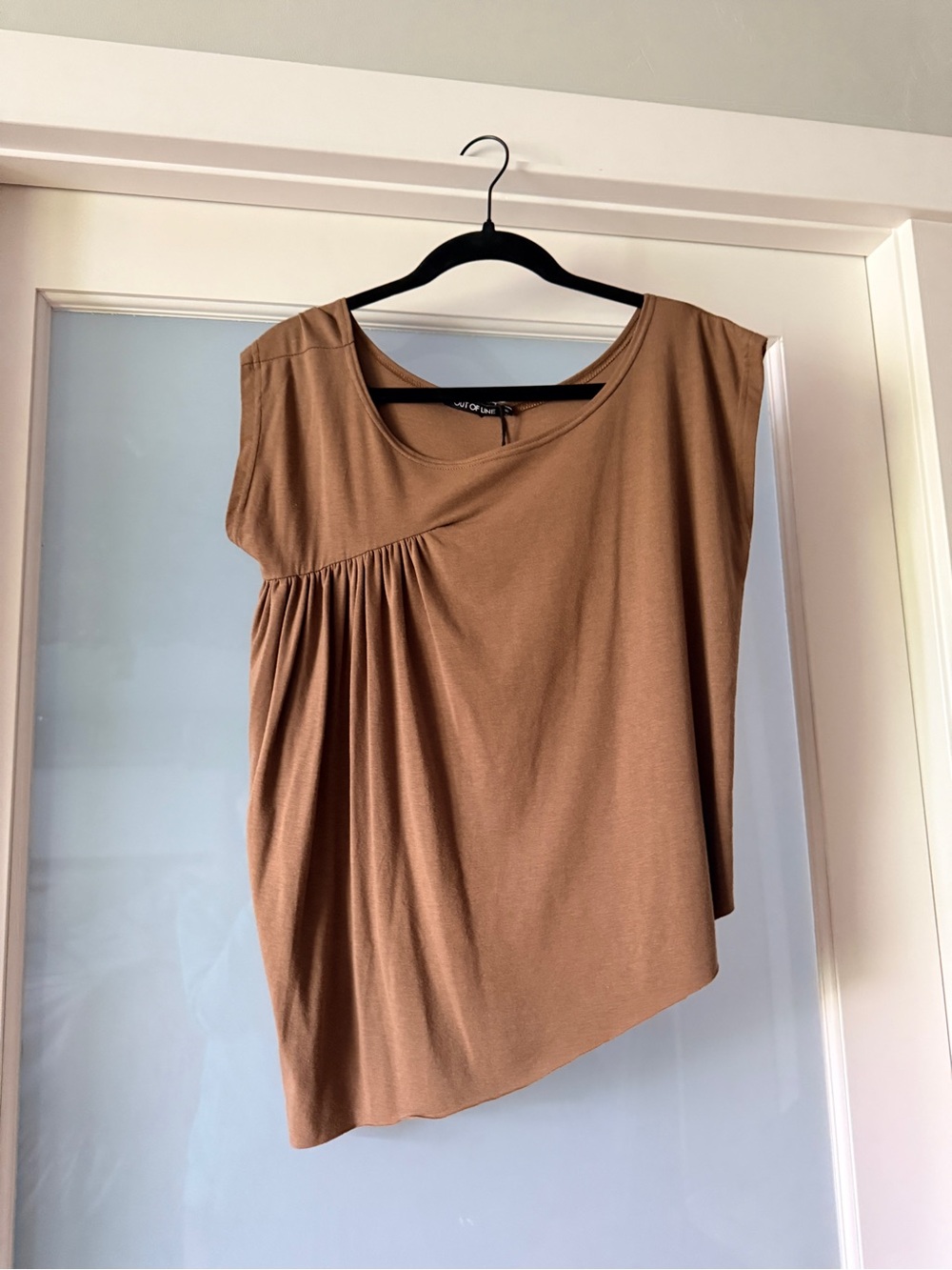 Asymmetrical Draped Brown Top